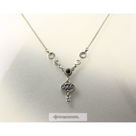 KERESZTES SZÍVLEVÉL LÁNC-ezüst ékszer