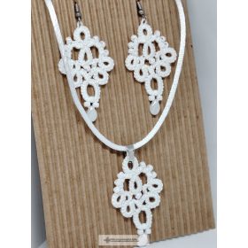 Hajócsipke ékszerszett-fehér