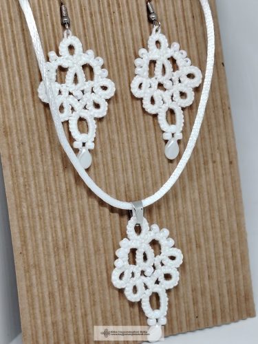 Hajócsipke ékszerszett-fehér