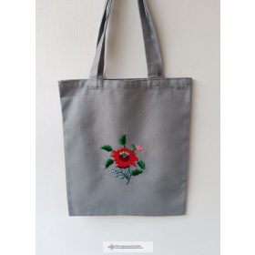 Hímzett vászontáska-szürke-1