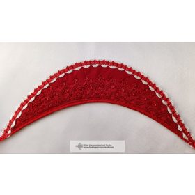 Menyecske párta-piros csipkés