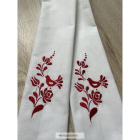Hímzett vőfélyszalag - piros madaras