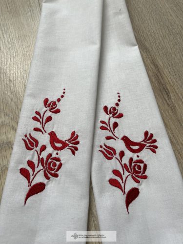Hímzett vőfélyszalag - piros madaras