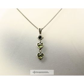 PÁROS KÖVES SZÍVLEVÉL MEDÁL-MAGYAR ÉKSZER