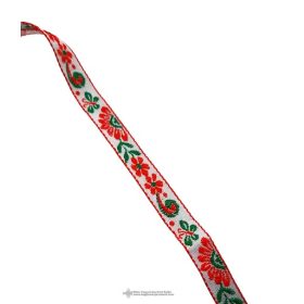 Hímzett szalag 10mm, piros