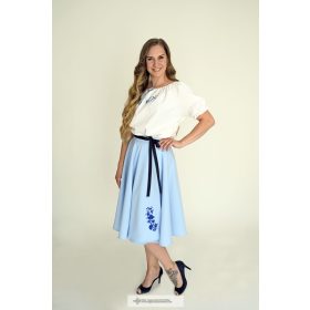 KÖRLOKNIS LAPSZOKNYA- világoskék-hímzett