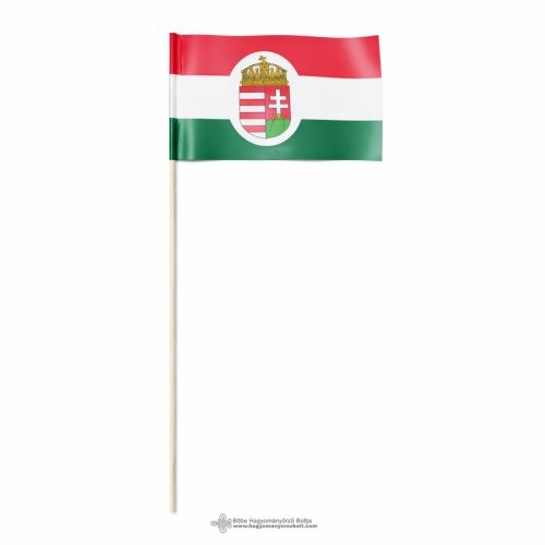 Magyar zászló, címerrel – hurkapálcán