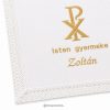 Keresztelő kendő Krisztus-monogrammal-kisfiúknak