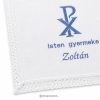 Keresztelő kendő Krisztus-monogrammal-kisfiúknak