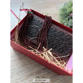 Női ajándékcsomag - bőr pénztárcával