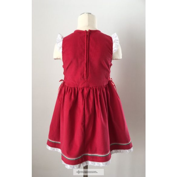 Kislány ruha - piros hímzett