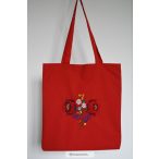 Embroidered canvas bag in red