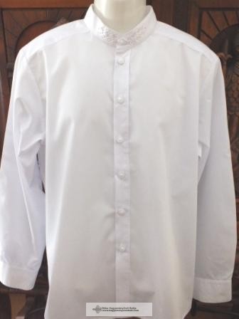 Men's shirt decorated with cords-white