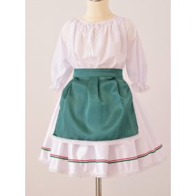 Kislány ruha együttes, nemzeti  szalagos szoknyával