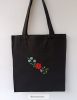 Embroidered canvas bag - black