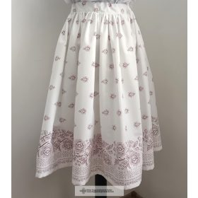 Néptáncos szoknya-bordűrös-fehér