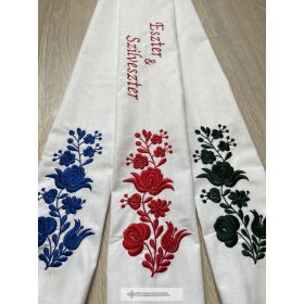 Hímzett vőfélyszalag - választható szín