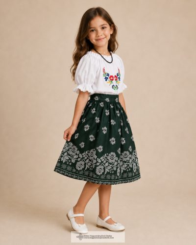 Little girl skirt-green pattern