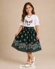 Little girl skirt-green pattern