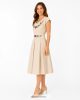 Tündérkert Embroidered Dress – Natural Occasion Dress with Colorful Kalocsa-Style Embroidery