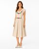 Tündérkert Embroidered Dress – Natural Occasion Dress with Colorful Kalocsa-Style Embroidery