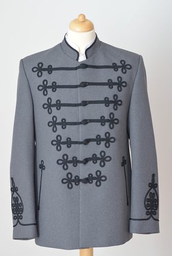 Bocskai gray suit jacket-with black cord