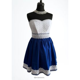 Kék madeirás menyecske ruha - Ildikó