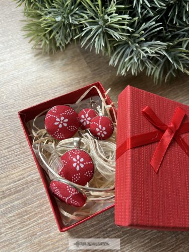 Női ékszer ajándékcsomag-piros