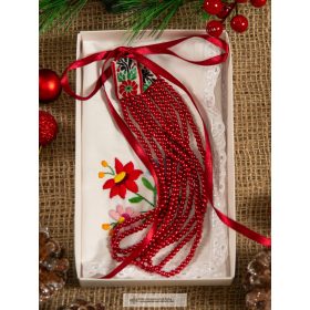 Női néptáncos ajándékcsomag - piros kaláris