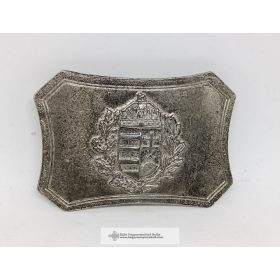 Övcsat címeres, szögletes ezüst