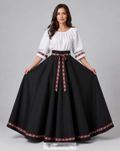 Lovagló szoknya-fekete-szalagos