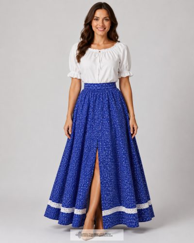 Riding skirt - blue patterned