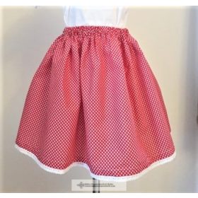 Kislány szoknya pöttyös- piros