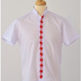 Zsinóros díszítésű férfi ing- piros