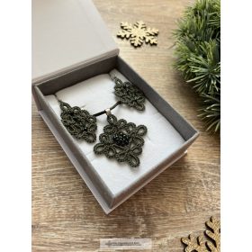 Hajócsipke ékszerszett-olajzöld