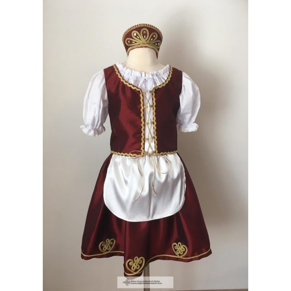 Hungarian dress, burgundy