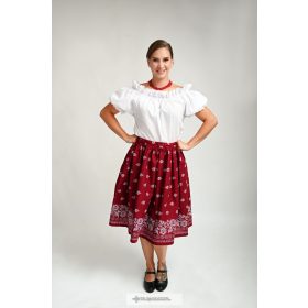 Néptáncos szoknya-bordűrös-bordó