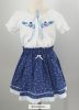 Embroidered girl's blouse-blue