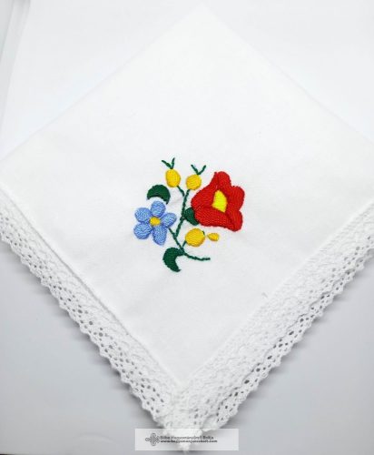 Handkerchief embroidered, flower