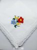 Handkerchief embroidered, flower